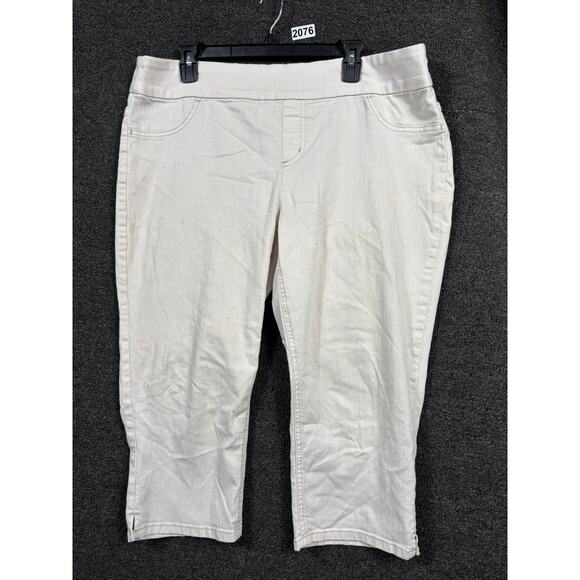 Chicos Jeans Denim Nicky Slim Capri Crop Basic Womens Size 2 US 12 Ivory *READ - Picture 1 of 12